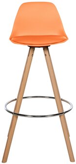 Barstoel Cirbon Kunstleer Rond naturel, Oranje