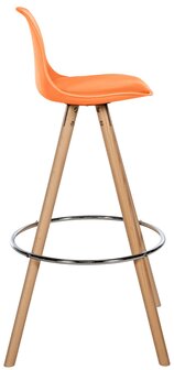 Barstoel Cirbon Kunstleer Rond naturel, Oranje