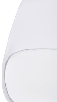 Barstoel Cirbon Kunstleer Rond naturel, Wit