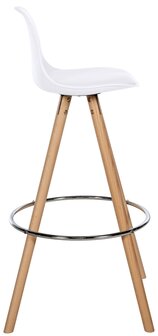 Barstoel Cirbon Kunstleer Rond naturel, Wit