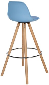 Barstoel Cirbon Kunstleer Rond naturel, Blauw