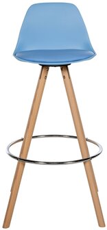 Barstoel Cirbon Kunstleer Rond naturel, Blauw