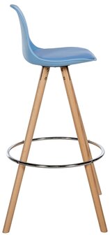 Barstoel Cirbon Kunstleer Rond naturel, Blauw