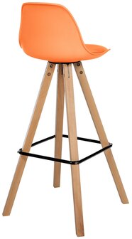 Barstoel Cirbon Kunstleer Vierkant natuur, Oranje