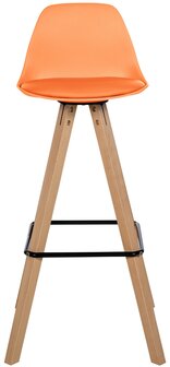 Barstoel Cirbon Kunstleer Vierkant natuur, Oranje