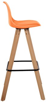 Barstoel Cirbon Kunstleer Vierkant natuur, Oranje