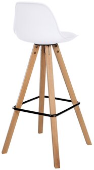 Barkruk Cirbon Kunstleer Vierkant natuur, Wit