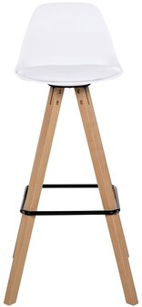 Barkruk Cirbon Kunstleer Vierkant natuur, Wit