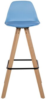Barstoel Cirbon Kunstleer Vierkant natuur, Blauw