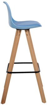 Barstoel Cirbon Kunstleer Vierkant natuur, Blauw