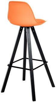 Barstoel Cirbon Kunstleer Vierkant zwart, Oranje