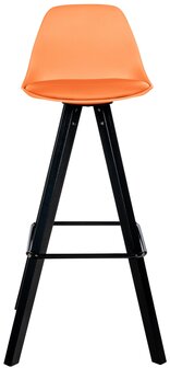 Barstoel Cirbon Kunstleer Vierkant zwart, Oranje