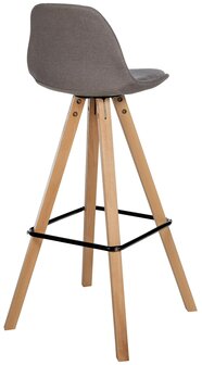 Barkruk Cirbon Stof Vierkant natuur, Taupe