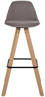 Barkruk Cirbon Stof Vierkant natuur, Taupe