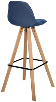 Barkruk Cirbon Stof Vierkant natuur, Blauw