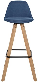 Barkruk Cirbon Stof Vierkant natuur, Blauw