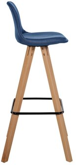 Barkruk Cirbon Stof Vierkant natuur, Blauw