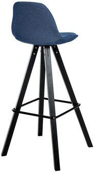 Barstoel Cirbon Stof Vierkant zwart, Blauw