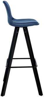 Barstoel Cirbon Stof Vierkant zwart, Blauw