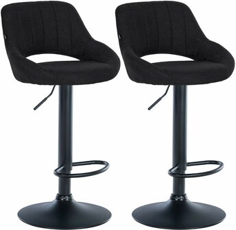 2-delige set barkrukken Melit stof B, Zwart