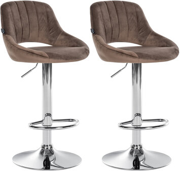 2-delige set barkrukken Melit fluweel C, Bruin