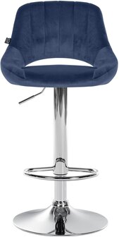 2-delige set barkrukken Melit fluweel C, Blauw