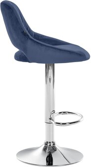 2-delige set barkrukken Melit fluweel C, Blauw