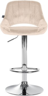 2-delige set barkrukken Melit fluweel C, Creme
