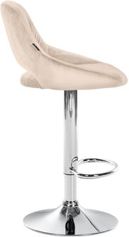 2-delige set barkrukken Melit fluweel C, Creme