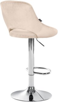 2-delige set barkrukken Melit fluweel C, Creme