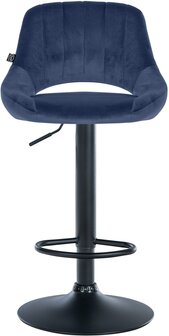 2-delige set barkrukken Melit fluweel B, Blauw