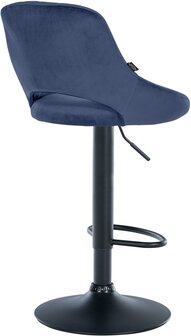 2-delige set barkrukken Melit fluweel B, Blauw