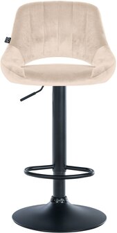 2-delige set barkrukken Melit fluweel B, Creme