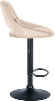 2-delige set barkrukken Melit fluweel B, Creme