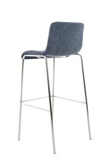 Barkruk Heovor Stof 4-Poot Frame Chroom, Blauw