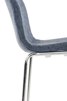 Barkruk Heovor Stof 4-Poot Frame Chroom, Blauw