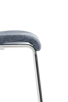 Barkruk Heovor Stof 4-Poot Frame Chroom, Blauw
