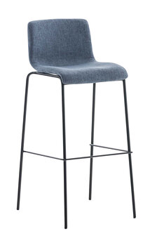 Barstoel Heovor Stof 4-poots frame zwart, Blauw