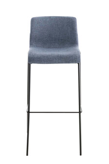 Barstoel Heovor Stof 4-poots frame zwart, Blauw