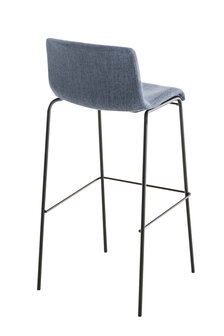 Barstoel Heovor Stof 4-poots frame zwart, Blauw
