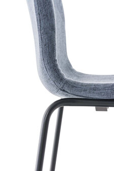 Barstoel Heovor Stof 4-poots frame zwart, Blauw