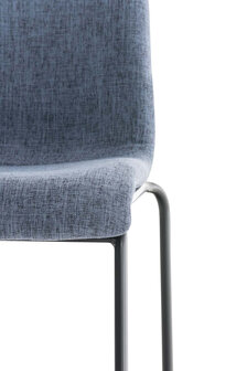 Barstoel Heovor Stof 4-poots frame zwart, Blauw