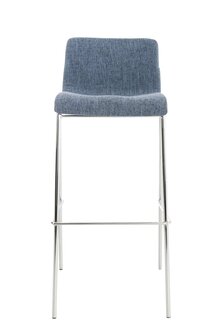 2-delige set barkrukken Heovor Stof 4-poot frame chroom, Blauw