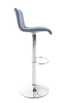 2-delige set barkrukken Heovor Stof chroom, Blauw