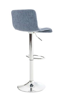 2-delige set barkrukken Heovor Stof chroom, Blauw