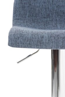 2-delige set barkrukken Heovor Stof chroom, Blauw