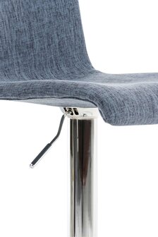 2-delige set barkrukken Heovor Stof chroom, Blauw
