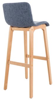 2-delige set barkrukken Heovor stof Natura, Blauw