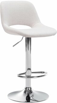 Barstoel Cemdan Stof chroom, Creme