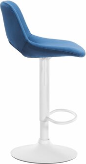 Barkruk Cemdan fluweel wit, Blauw